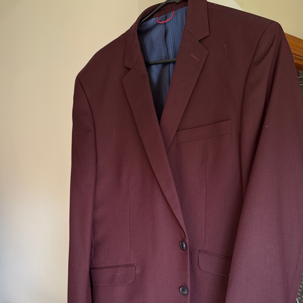 Men's Burgundy Blazer & Pants SET